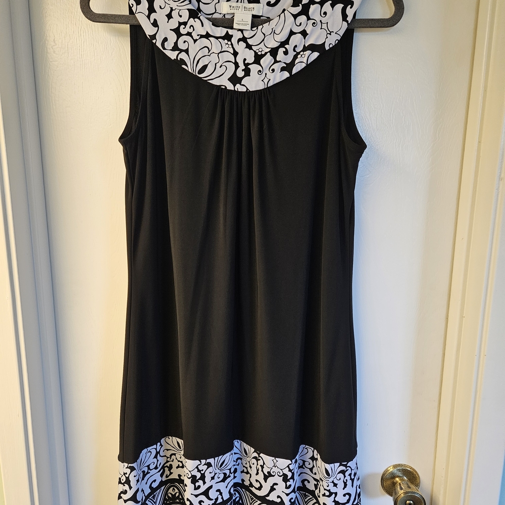 White House Black Market Black and White Patterned Dress